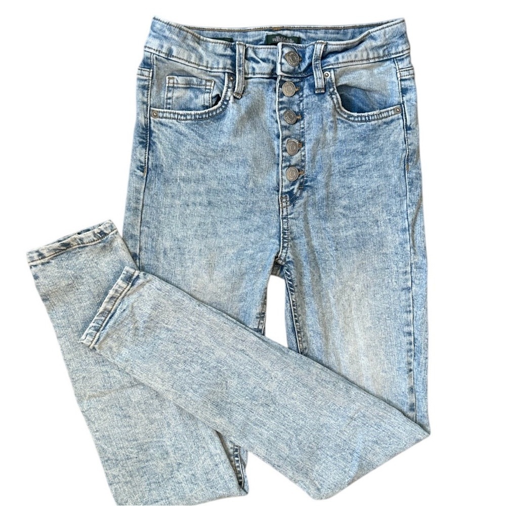 Wild Fable High Rise Acid Wash Distressed Skinny Slim Jeans Women’s Size 0